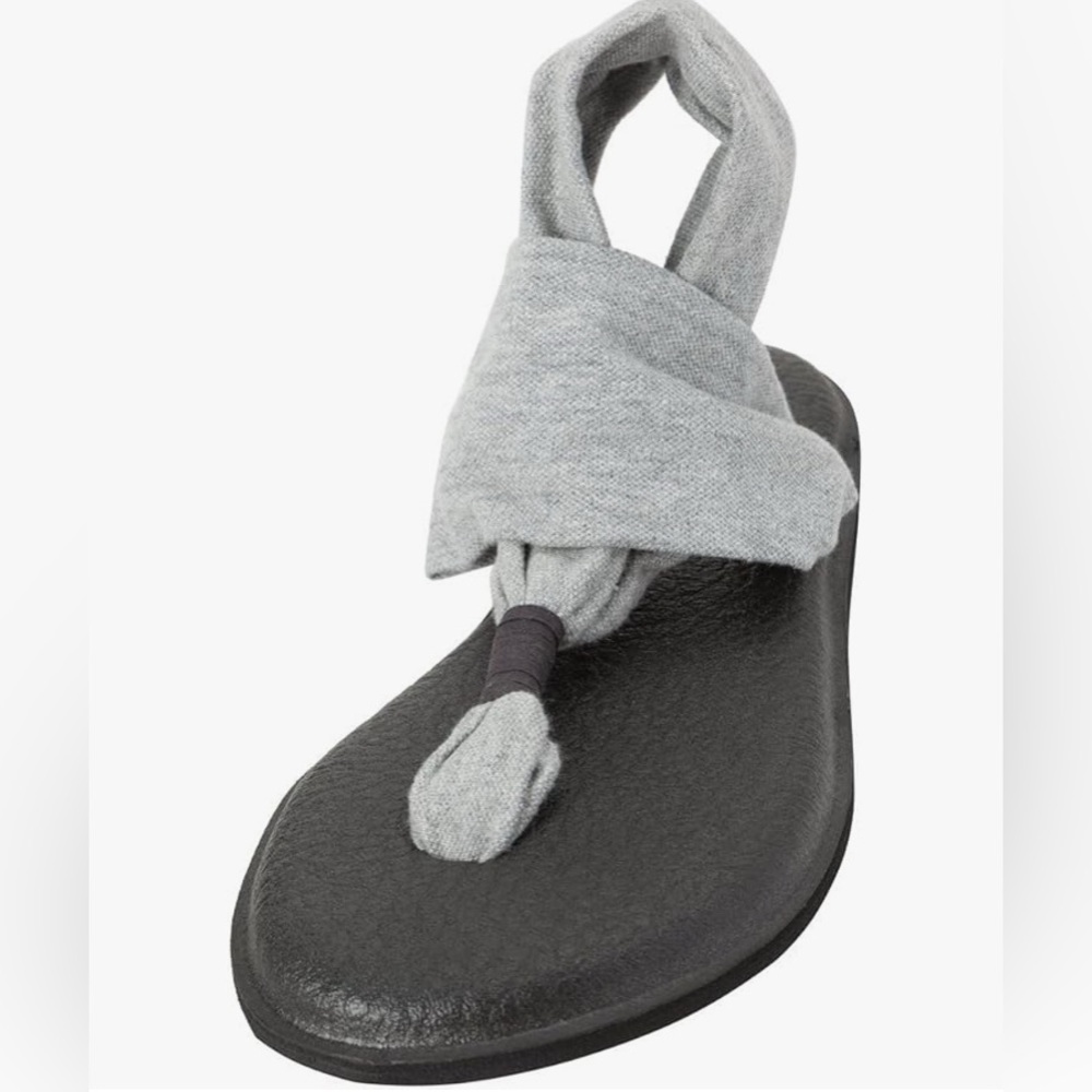 Sanuk Gray Yoga Sling 2 Yoga Mat Thong Slingback Sandals Flip-Flops Comfort Sz 8 - Picture 7 of 12